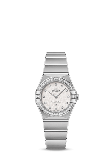 Omega Constellation Manhattan 25 Quartz Stainless Steel / Silver Silk / Diamond
